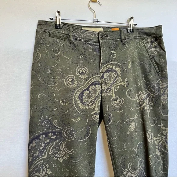 Pilcro and the Letterpress Green Chinos  Paisley Slim Fit - Picture 3 of 16